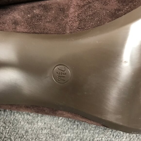 Calvin Klein Gayle Suede Pumps High Heels 3.5 Inch Stiletto Chocolate Brown 7.5 - Picture 8 of 8